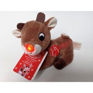 NWT DanDee Rudolph the Red-Nosed Reindeer Musical w/ Light Up Nose
